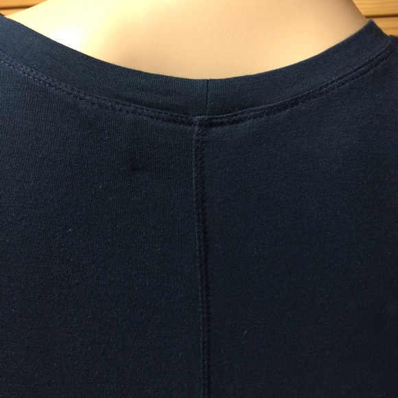 Women’s Navy white top rayon small oversize bottom blouse - Picture 5 of 7